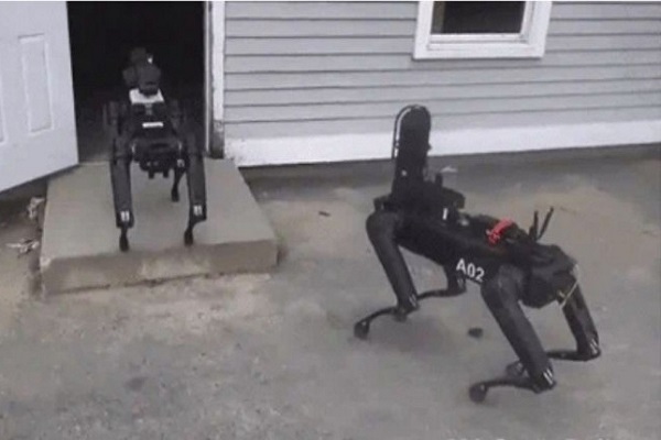 Куче-робот врши работа на полицаец