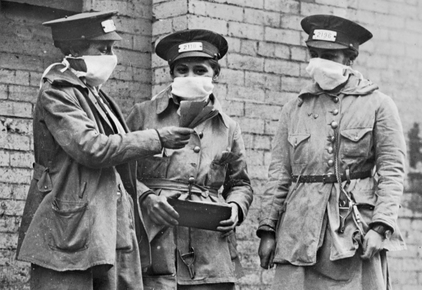 Маските биле задолжителни и за време на пандемијата на шпански грип во 1918 година