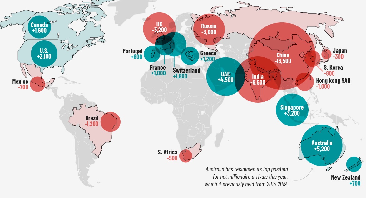 Ова се земјите што ќе примат најмногу милионери во следните години