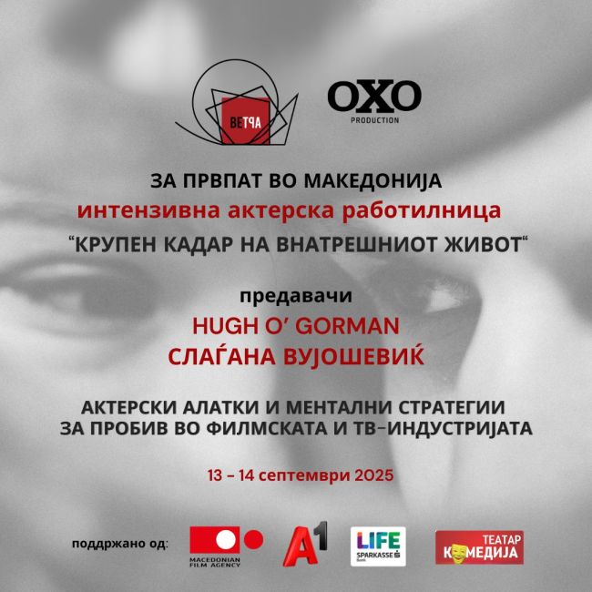 Хју О’Горман ја носи Михаил Чехов техниката во Скопје – ретка можност за македонските актери
